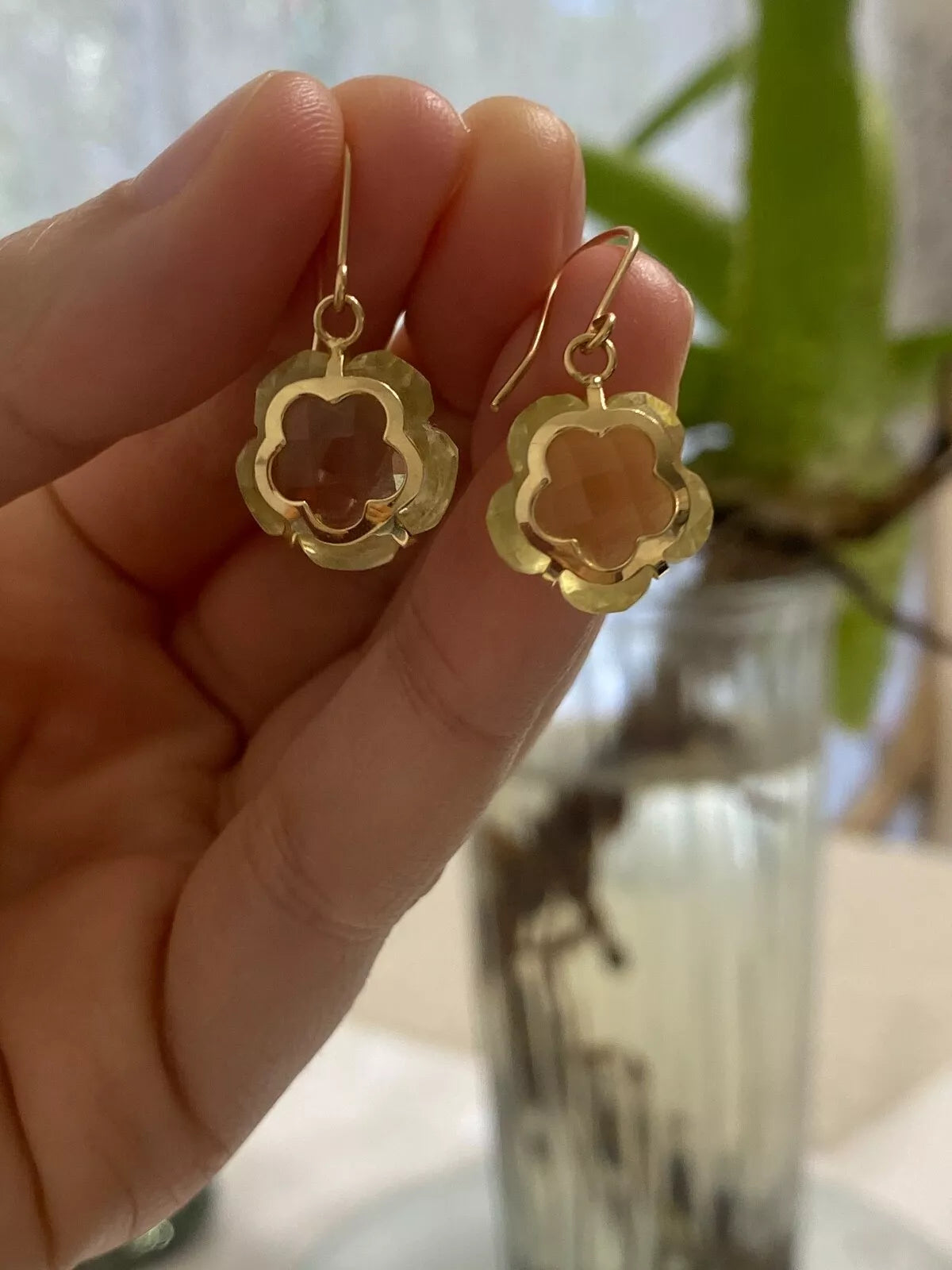 Vintage Milor Italy 14K Yellow Gold Faceted Citrine Dangle Drop Earrings – Italian Fine Jewelry