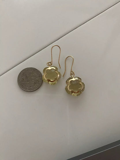 Vintage Milor Italy 14K Yellow Gold Faceted Citrine Dangle Drop Earrings – Italian Fine Jewelry